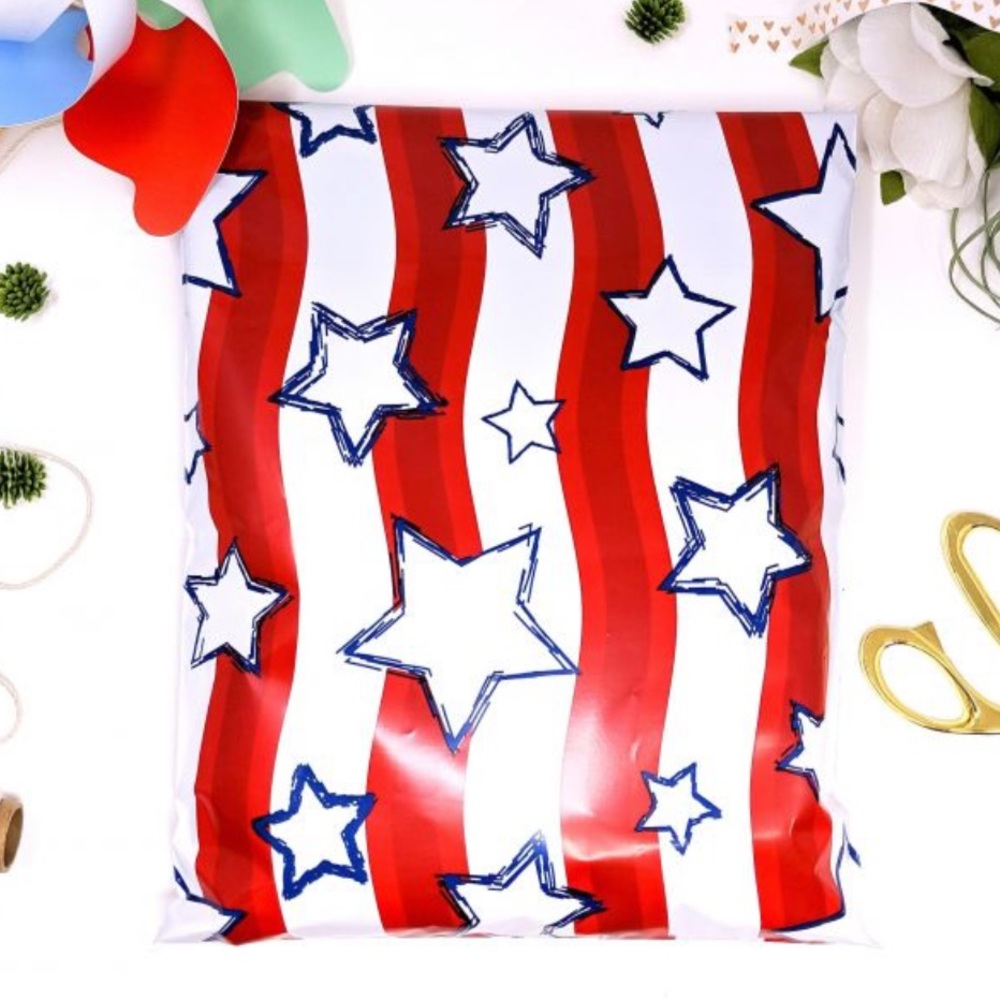 2 SETS LEFT 🇺🇸20 Stars & Stripes Poly Mailers 10 x 13 inch